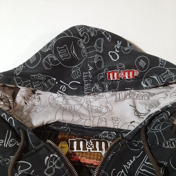 Vintage M&M's hoodie by JH Design all over print hooded Jacket Unisex Size Large - Picture 3 of 11